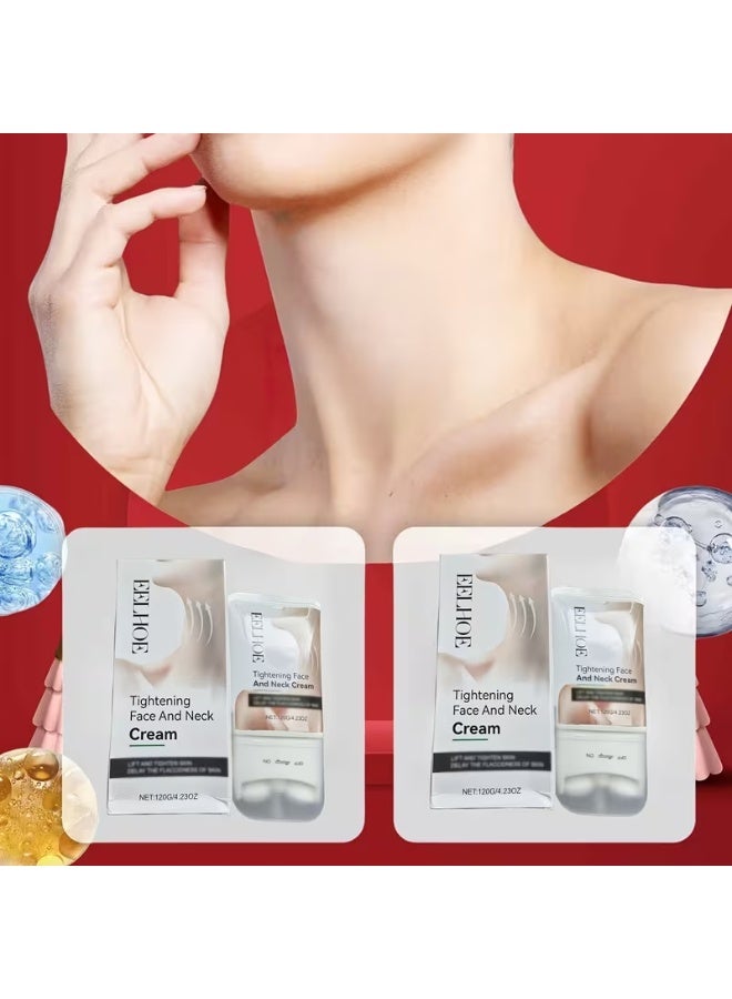 EELHOE Neck and Face Firming Cream 120g – Anti-Aging Tightening Moisturizer with Built-in Roller Applicator for Sagging Skin, Fine Lines, Wrinkles and Jawline Contouring - Image 5